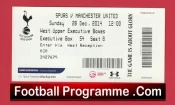 Tottenham Hotspur v Manchester United 2014 – Match Ticket