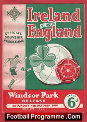Northern Ireland v England 1958 + Bobby Charlton