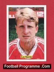 Manchester United Lee Martin Autograph Signed Football Card Man Utd