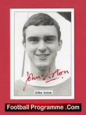 Manchester United John Aston Autograph Signed Football Card Man Utd