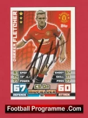 Manchester United Darren Fletcher Autograph Signed Football Card Man Utd