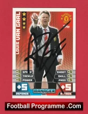 Manchester United Louis Van Gaal Autograph Signed Football Card Man Utd