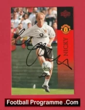 Manchester United Nicky Butt Man Utd Signed Football Card Autograph