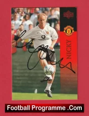 Manchester United Nicky Butt Man Utd Signed Football Card Autograph