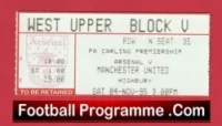 Arsenal v Manchester United 1995 – Match Ticket