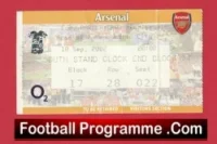 Arsenal v Manchester United 2002 – Football Match Ticket