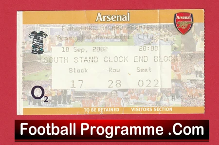Arsenal v Manchester United 2002 - Football Match Ticket - Image 2