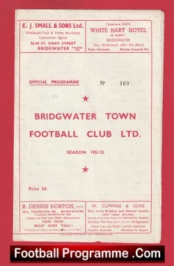 Bridgwater Town v Stonehouse 1950 1951 - football programme