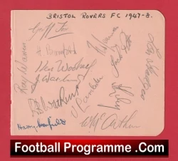 Bristol Rovers Football Club Multi Autographed Signed 1947 1948 - football programme