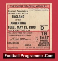 England v Argentina 1980 – Football Ticket