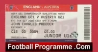 England v Austria 2005 – Football Ticket U21 at Leeds