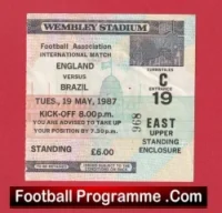 England v Brazil 1987 – Football Ticket