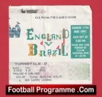 England v Brazil 1992 – Football Ticket