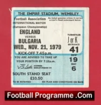 England v Bulgaria 1979 – Football Ticket