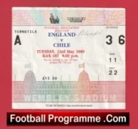 England v Chile 1989 – Football Ticket