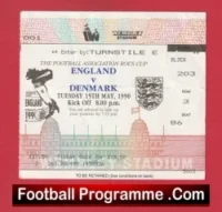 England v Denmark 1990 – Football Ticket