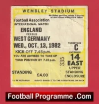 England v Germany 1982 – Football Ticket