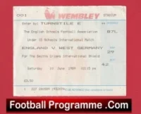 England v Germany 1989 – Ticket Schoolboys RYAN GIGGS
