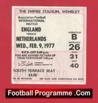England v Holland 1977 – Football Ticket Netherlands