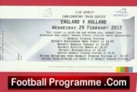 England v Holland 2012 – Wembley Comp Football Train Ticket