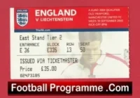 England v Liechtenstein 2003 – Football Ticket Man Utd