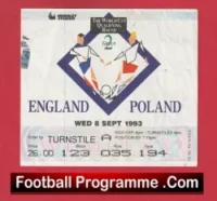 England v Poland 1993 – Football Ticket