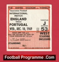 England v Portugal 1969 – Football Ticket