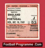 England v Portugal 1969 – Football Ticket