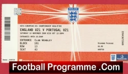 England v Portugal 2009 - Football Ticket U21 - football memorabilia