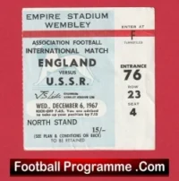 England v Russia 1967 – Football Ticket