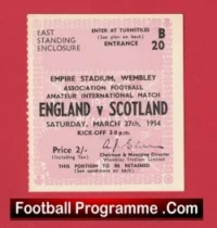 England v Scotland 1954 – Football Match Ticket Wembley