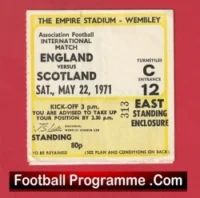 England v Scotland 1971 – Football Ticket