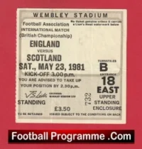 England v Scotland 1981 – Football Ticket