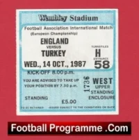 England v Turkey 1987 – Football Ticket