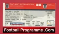 England v Wales 2004 – Football Ticket at Man Utd
