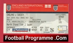 England v Wales 2004 - Football Ticket at Man Utd - football memorabilia