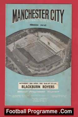 Manchester City v Blackburn Rovers 1962 - Man City Football Programmes - football programme