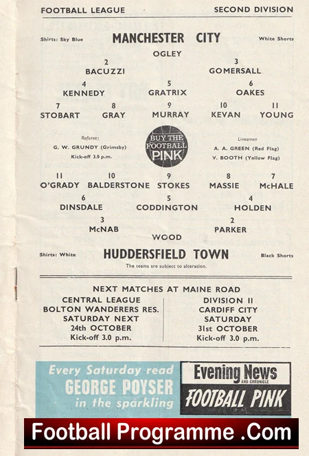 Manchester City v Huddersfield Town 1964 - Image 3