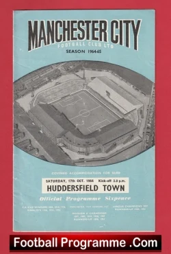 Manchester City v Huddersfield Town 1964 - football programme