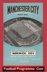Manchester City v Norwich City 1964 – Man City Football Programmes
