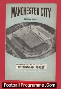 Manchester City v Nottingham Forest 1963 – Man City Football Programmes