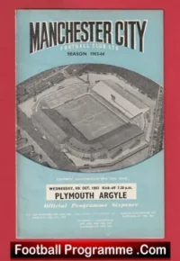 Manchester City v Plymouth Argyle 1963 – Man City Football Programmes