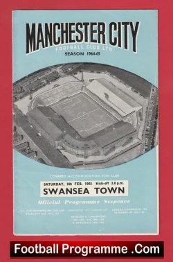 Manchester City v Swansea Town 1965 - football programme