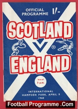 Scotland v England 1960 + Bobby Charlton v Denis Law - football programme