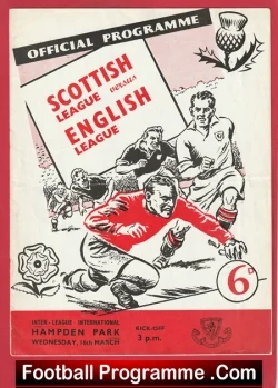 Scottish League v English League 1955 - Scotland v England 54 - football programme