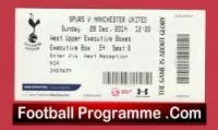 Tottenham Hotspur v Manchester United 2014 – Match Ticket