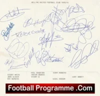 Welling United Football Club Multi Autographed Signed Team 1990 1991