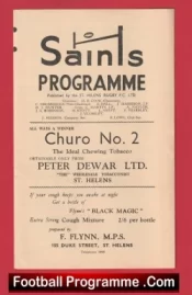 St Helens Rugby v Leigh 1962 – Old Rugby Programmes
