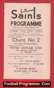St Helens Rugby v Hull Kingston Rovers 1962 – Old Rugby Programmes