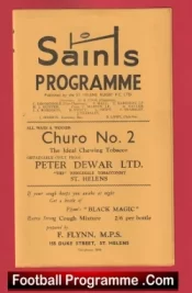 St Helens Rugby v Huddersfield 1962 – Old Rugby Programmes